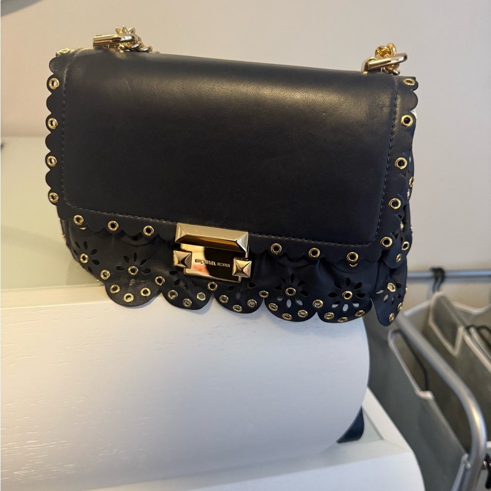 Michael Kors Black Crossbody Bag with Gold Accents - Picture 2 of 5